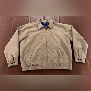 Chaps Harrington Golf Performance Jacket - Beige with Plaid Lining - Size 2XL